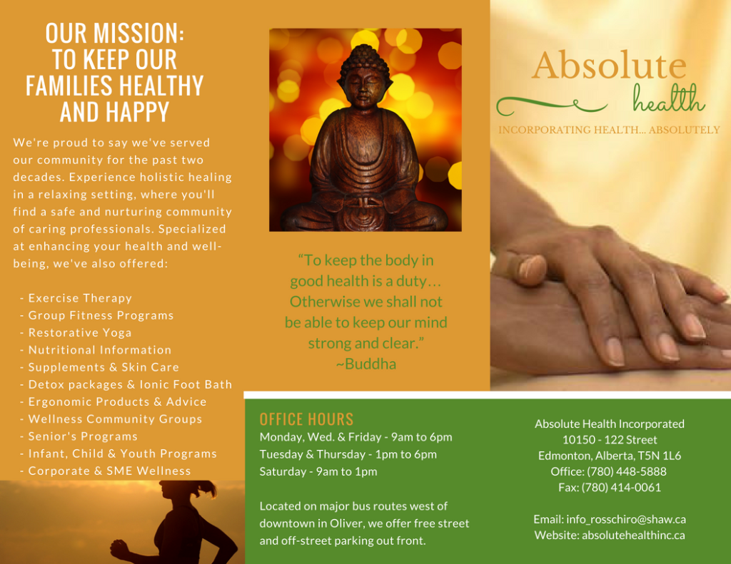Absolute Health Brochure Page 1
